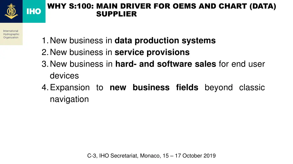 why s 100 main driver for oems and chart data