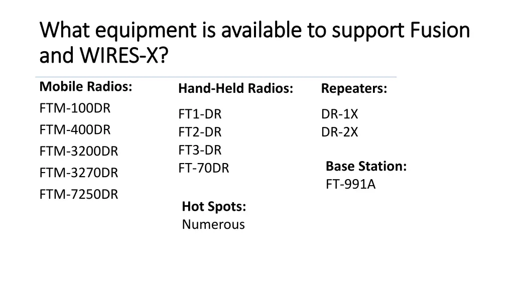 what equipment is available to support fusion