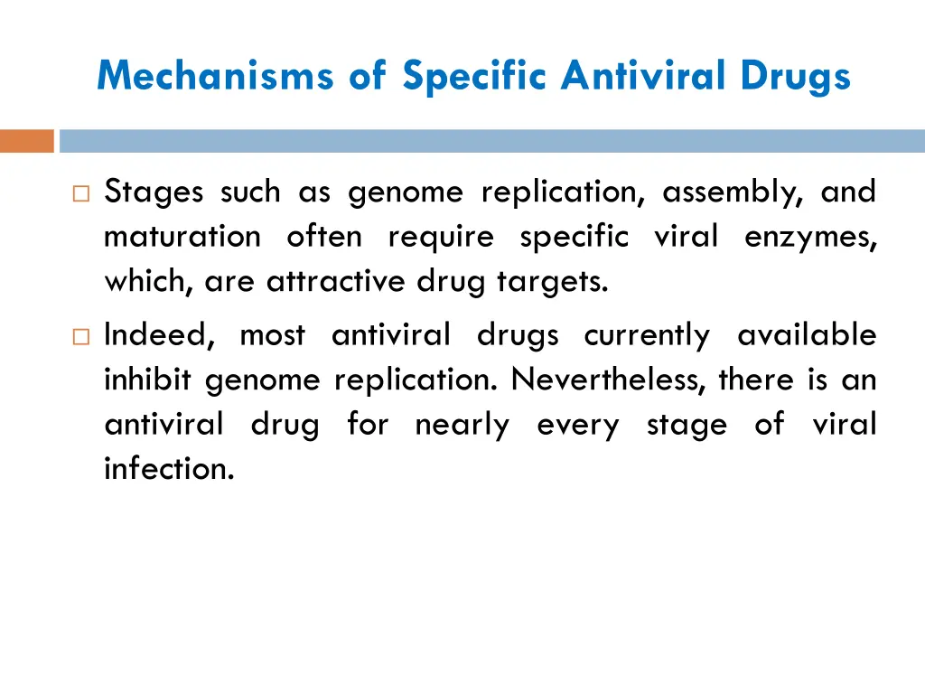 mechanisms of specific antiviral drugs 1