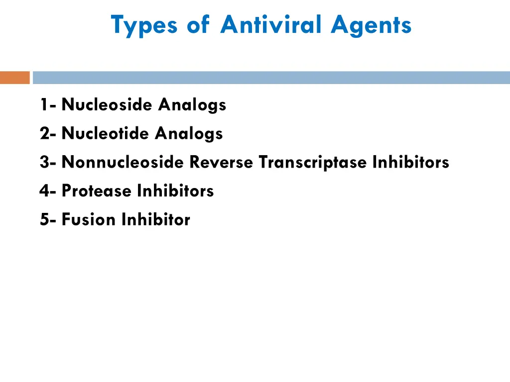 types of antiviral agents