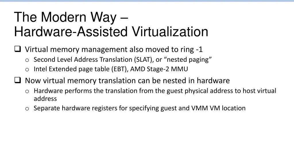 the modern way hardware assisted virtualization 1