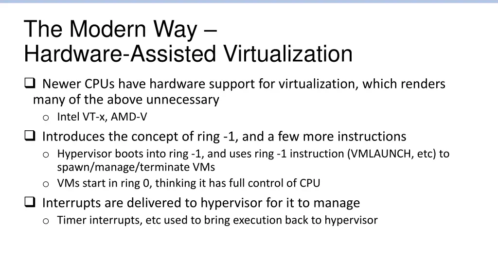 the modern way hardware assisted virtualization