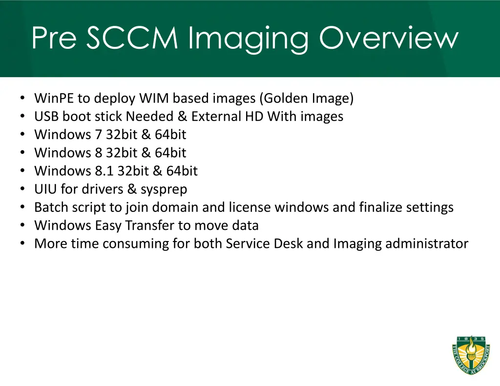 pre sccm imaging overview