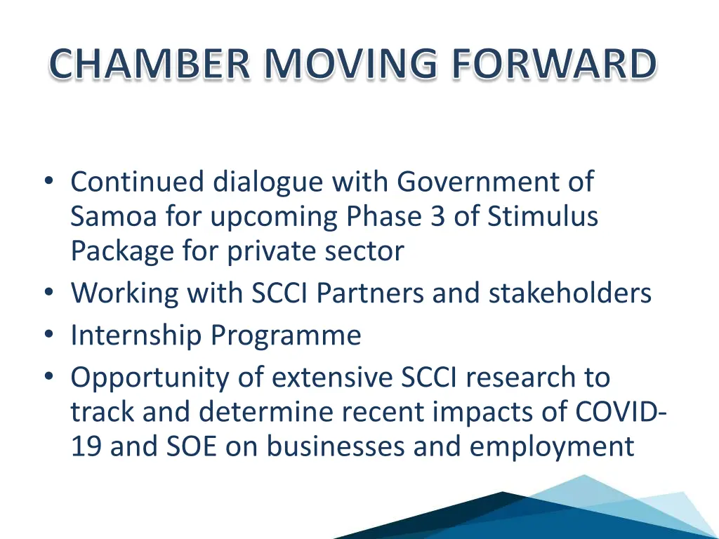 chamber moving forward