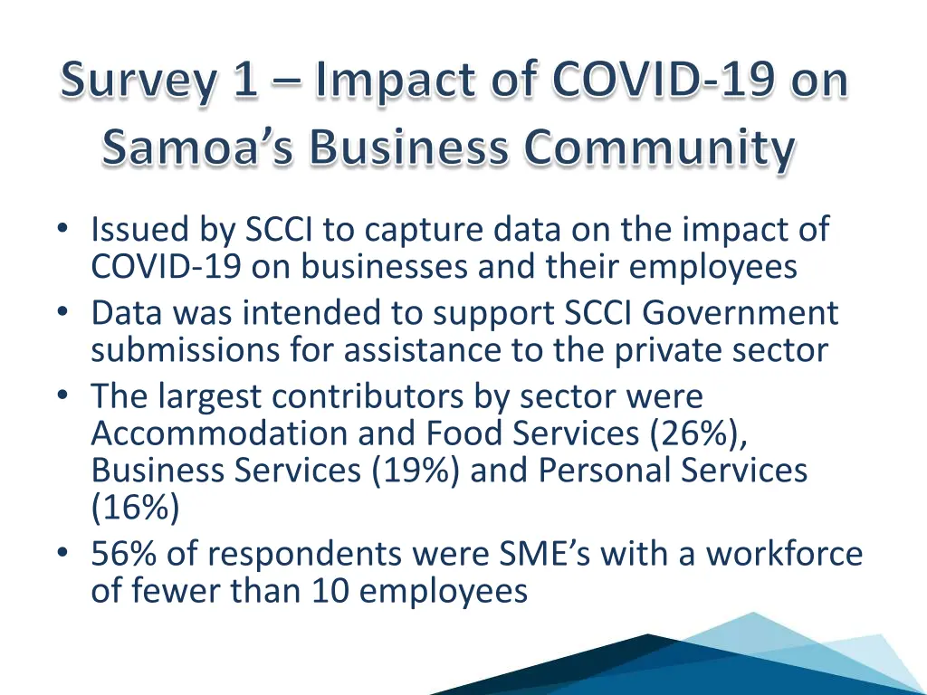 survey 1 impact of covid 19 on samoa s business