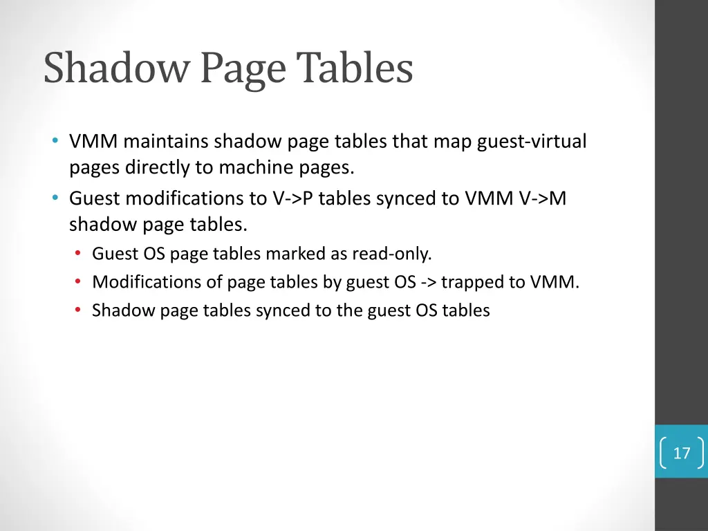 shadow page tables