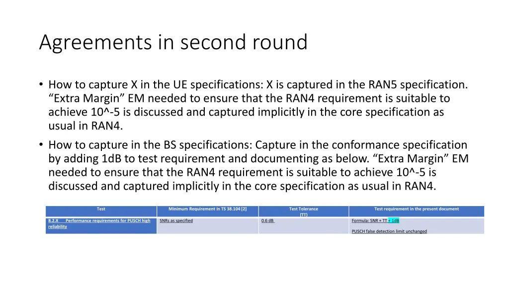 agreements in second round