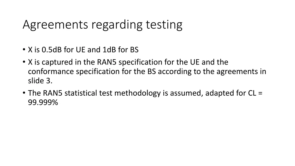 agreements regarding testing