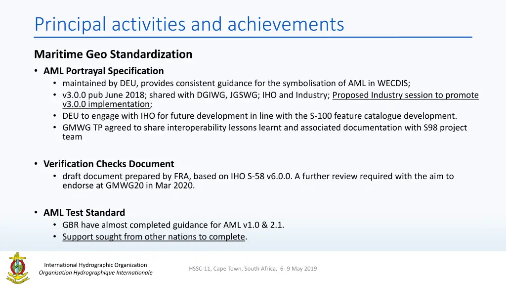 principal activities and achievements 4