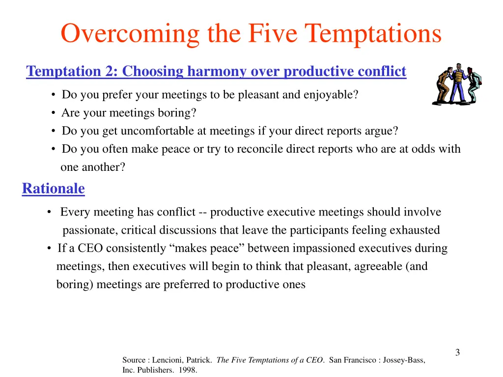 overcoming the five temptations 1