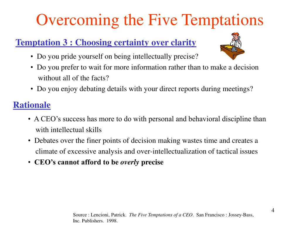 overcoming the five temptations 2