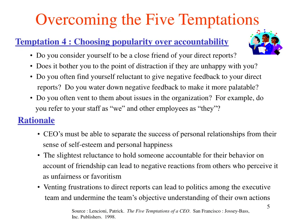 overcoming the five temptations 3