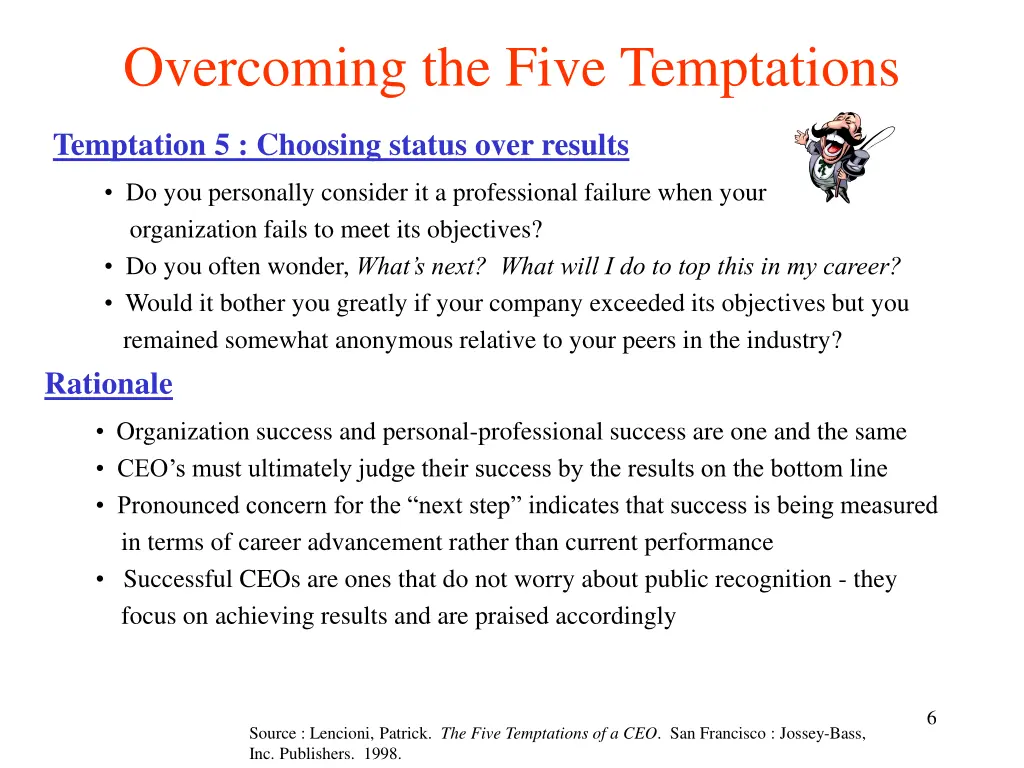 overcoming the five temptations 4