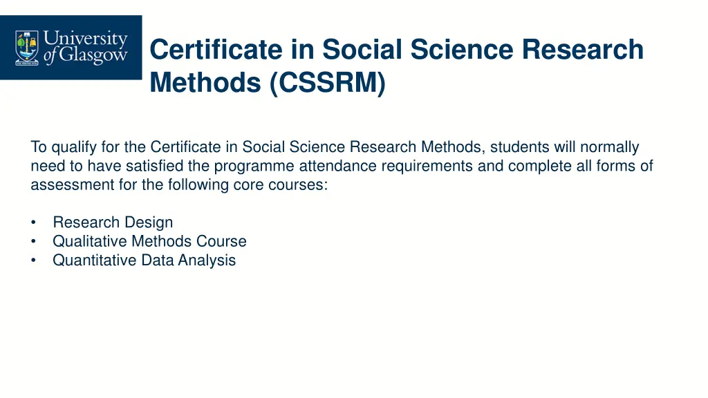 certificate in social science research methods