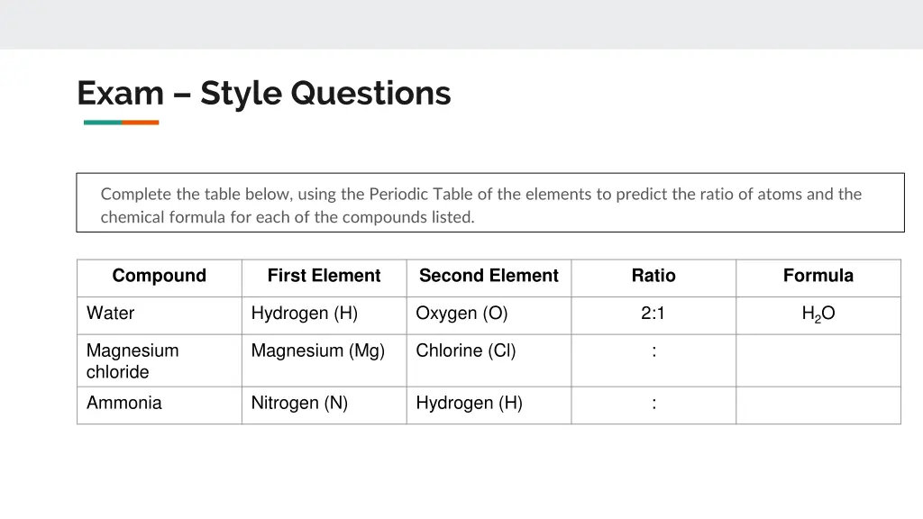 exam style questions 1