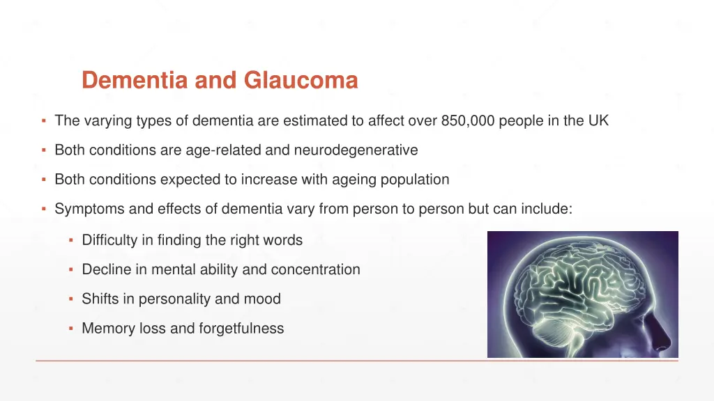 dementia and glaucoma