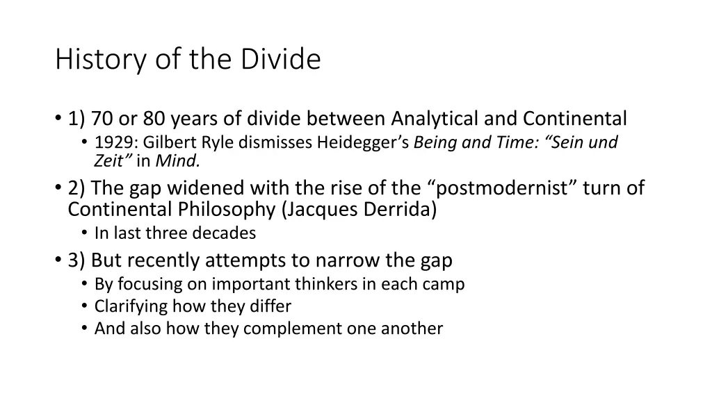 history of the divide