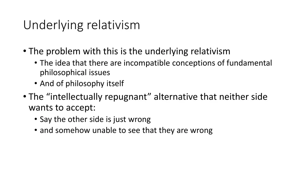 underlying relativism