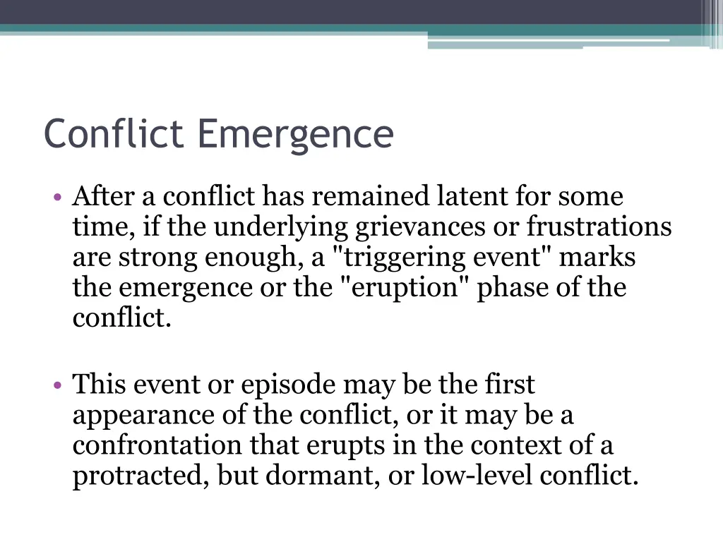 conflict emergence