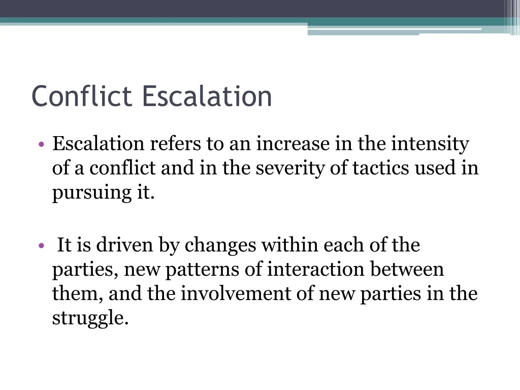 conflict escalation