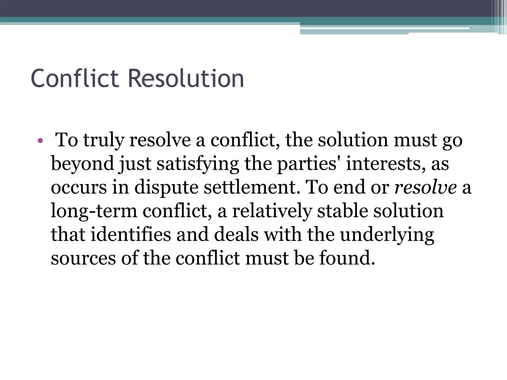 conflict resolution