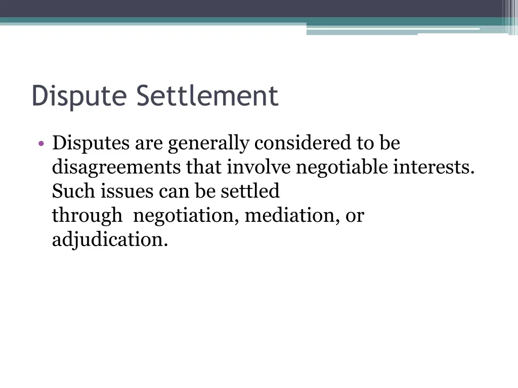 dispute settlement 1