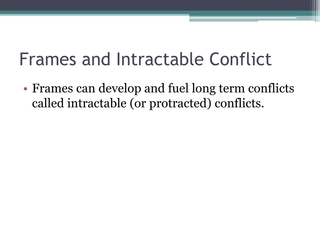 frames and intractable conflict