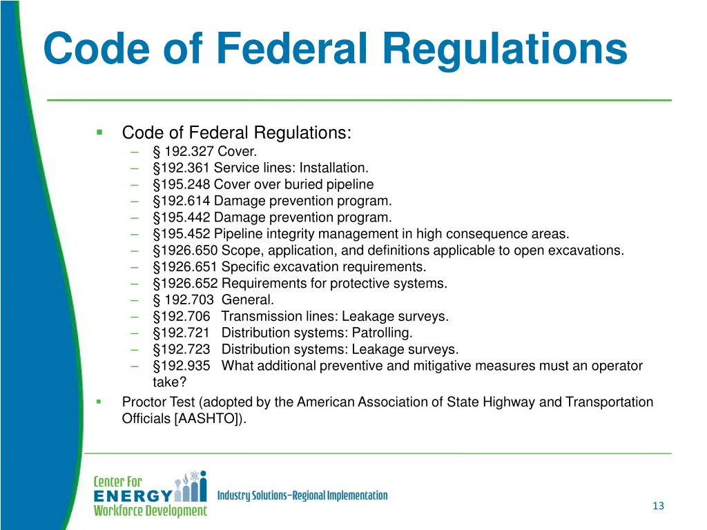 code of federal regulations