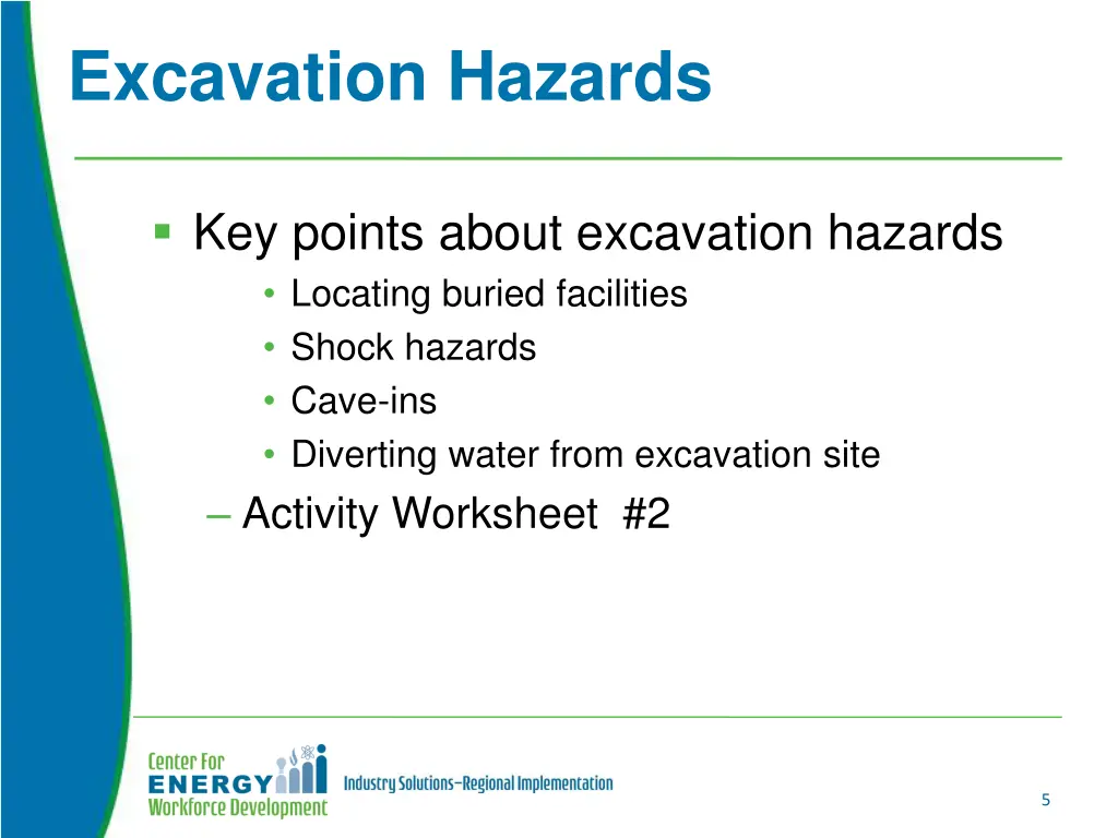 excavation hazards