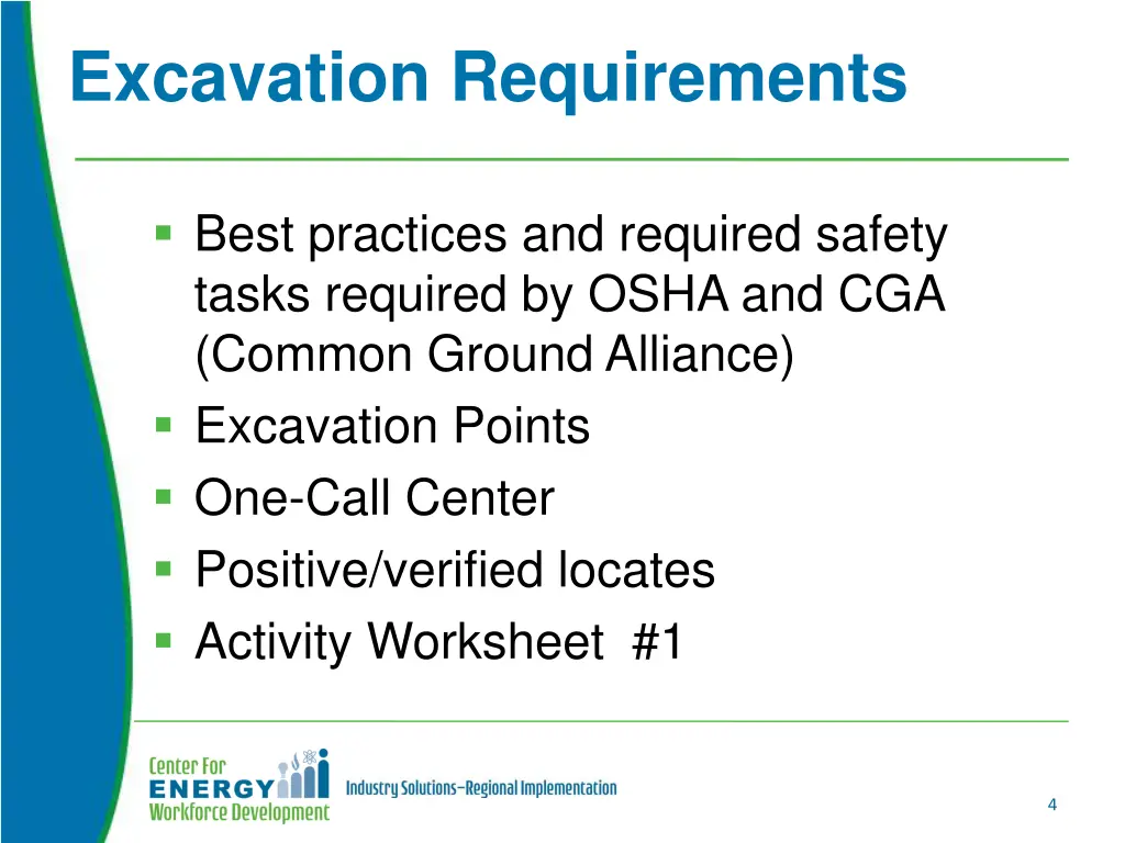 excavation requirements