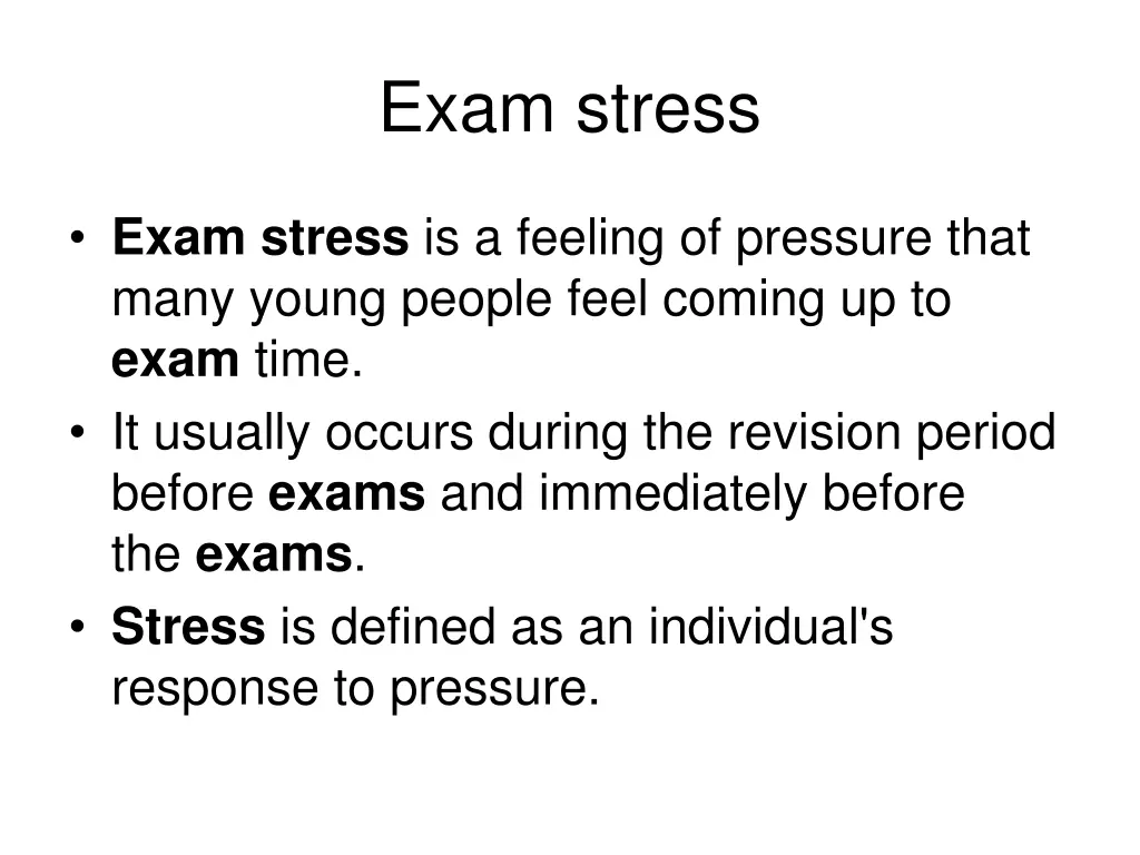 exam stress