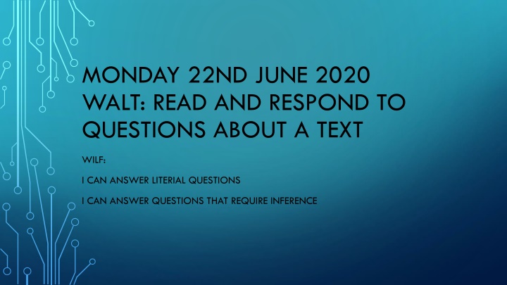 monday 22nd june 2020 walt read and respond