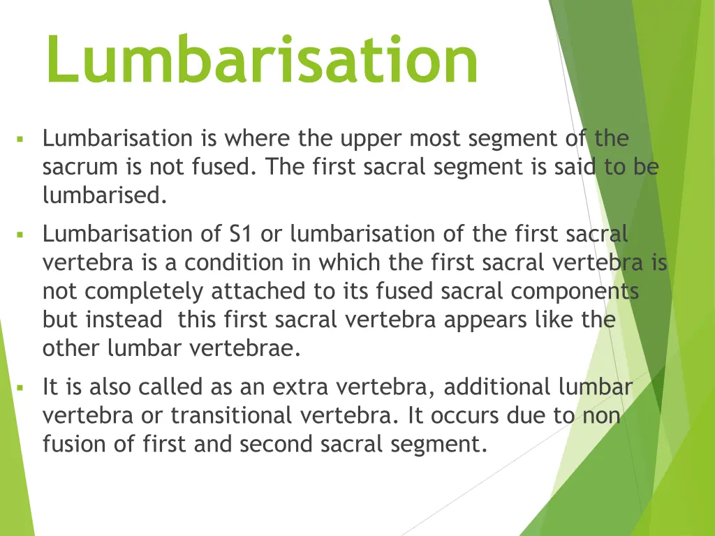 lumbarisation