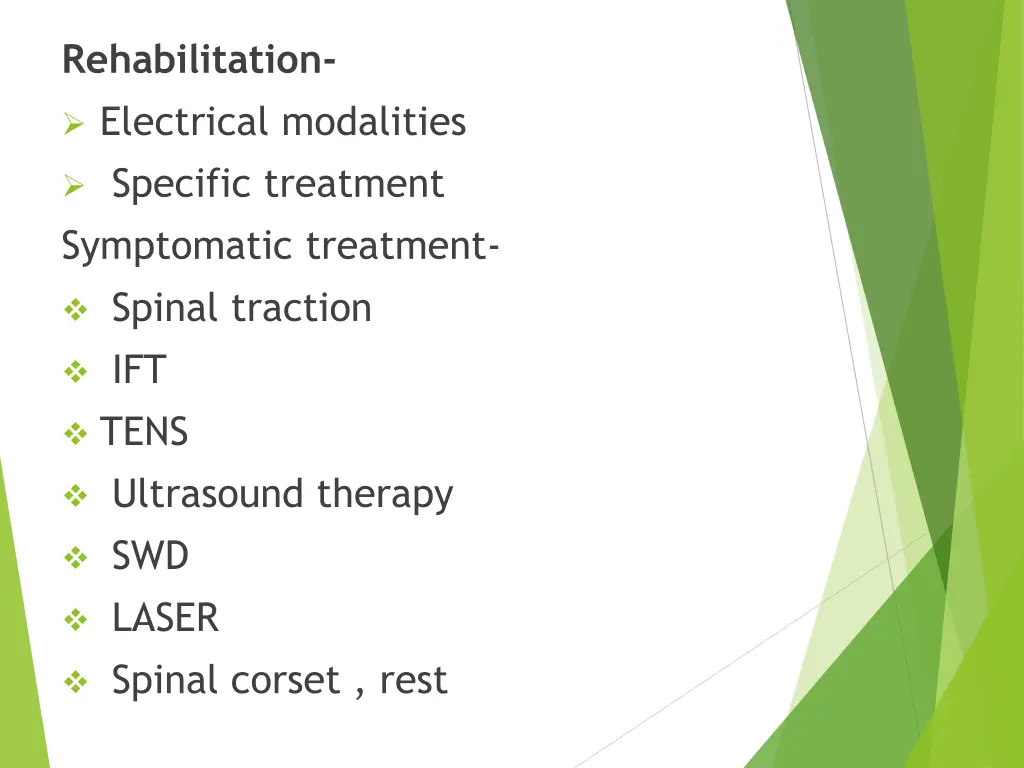 rehabilitation electrical modalities specific