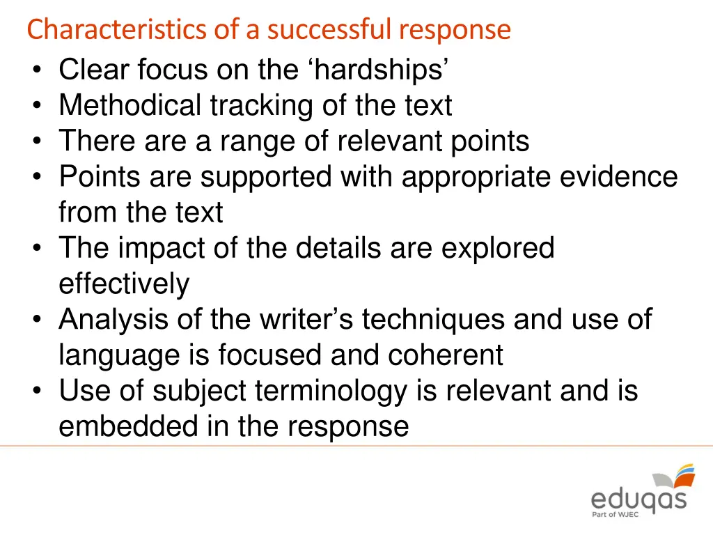 characteristics of a successful response clear