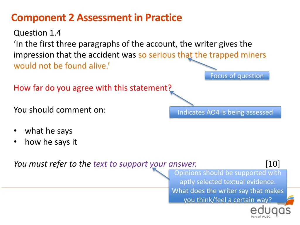 component 2 assessment in practice