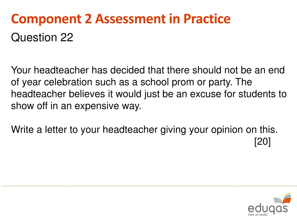 component 2 assessment in practice question 22