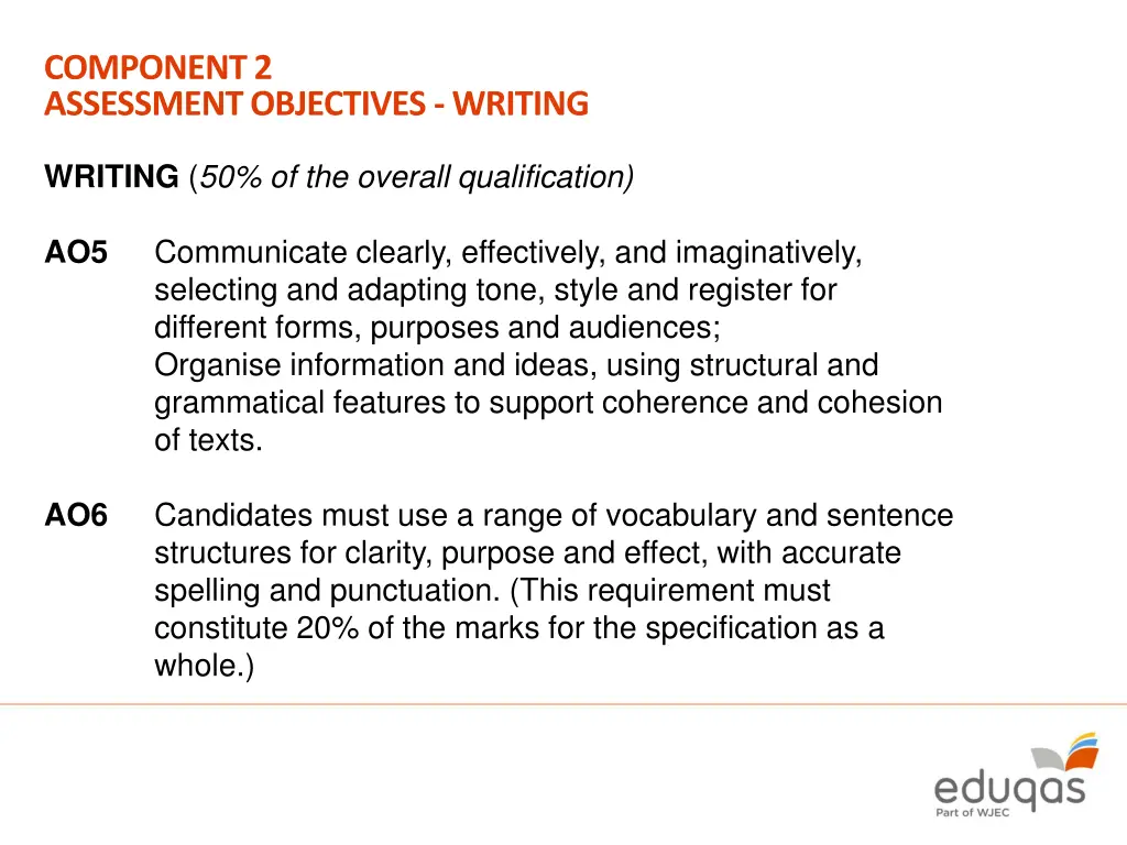 component 2 assessment objectives writing