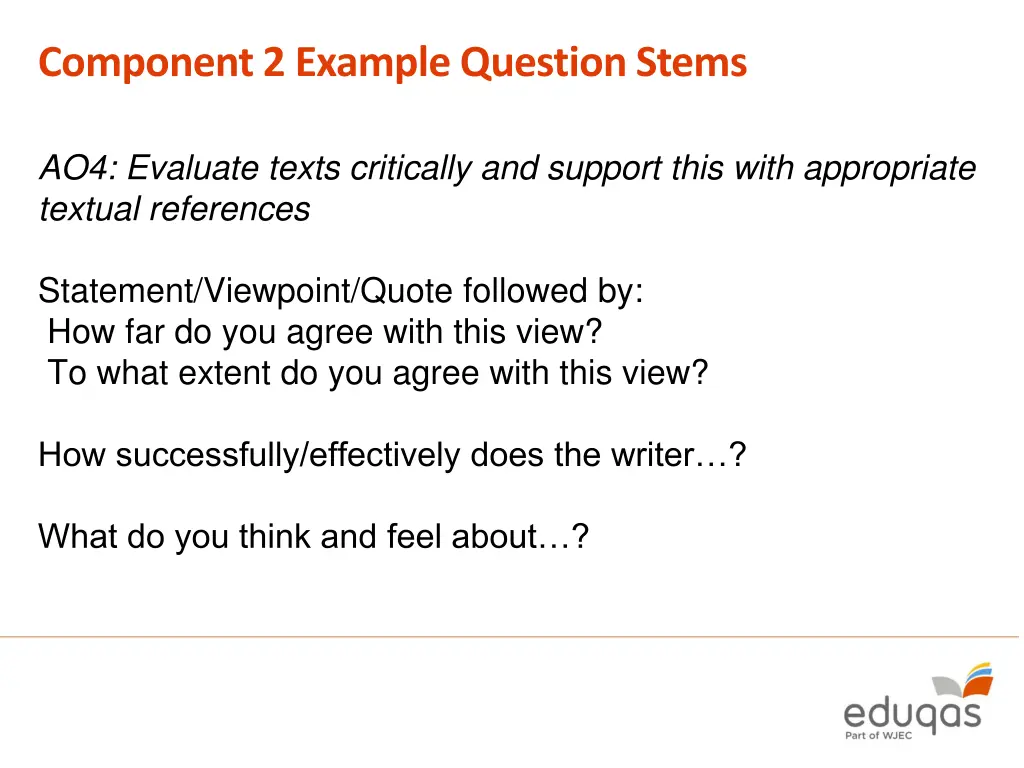 component 2 example question stems 2