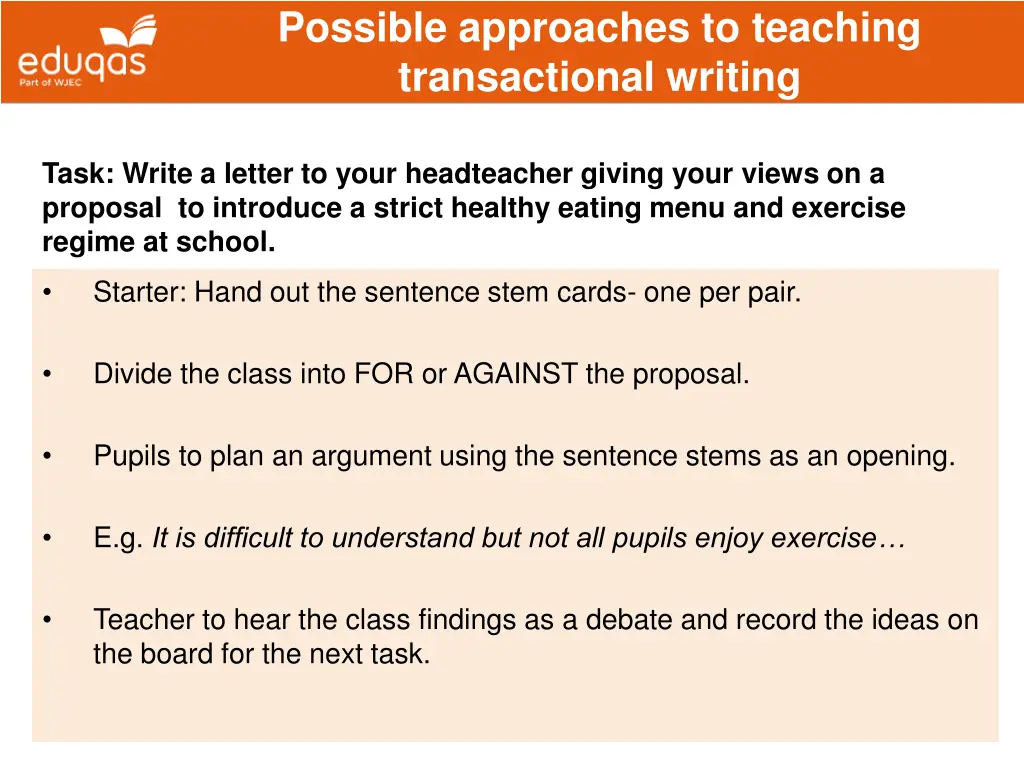 possible approaches to teaching transactional