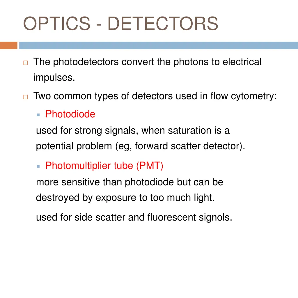 optics detectors