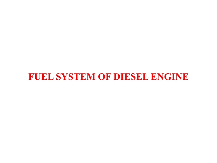 fuel system of diesel engine