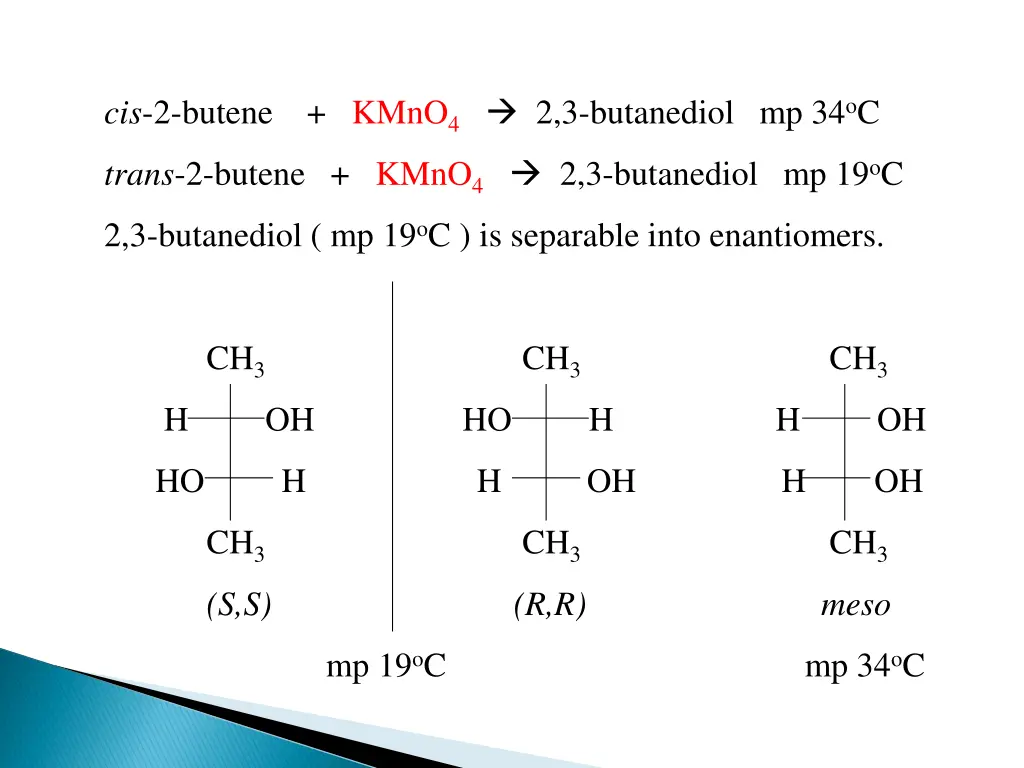 cis 2 butene kmno 4 2 3 butanediol