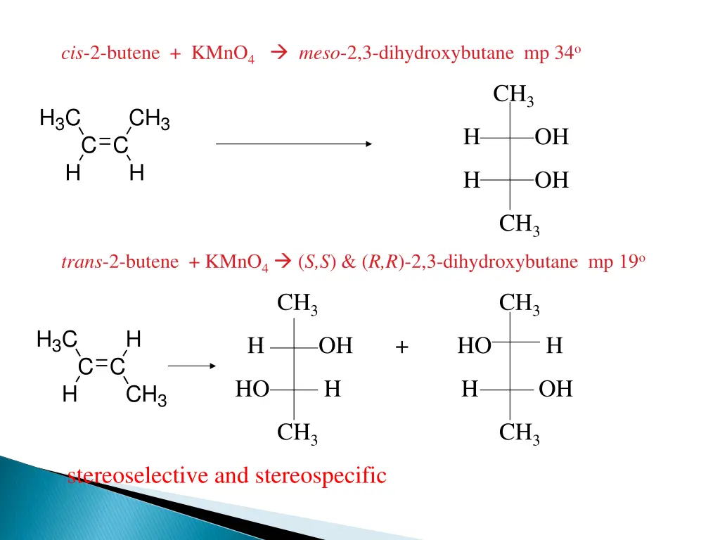 cis 2 butene kmno 4 meso 2 3 dihydroxybutane