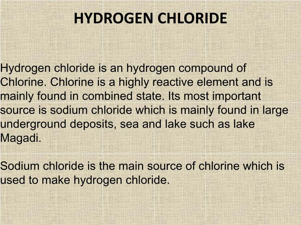 hydrogen chloride