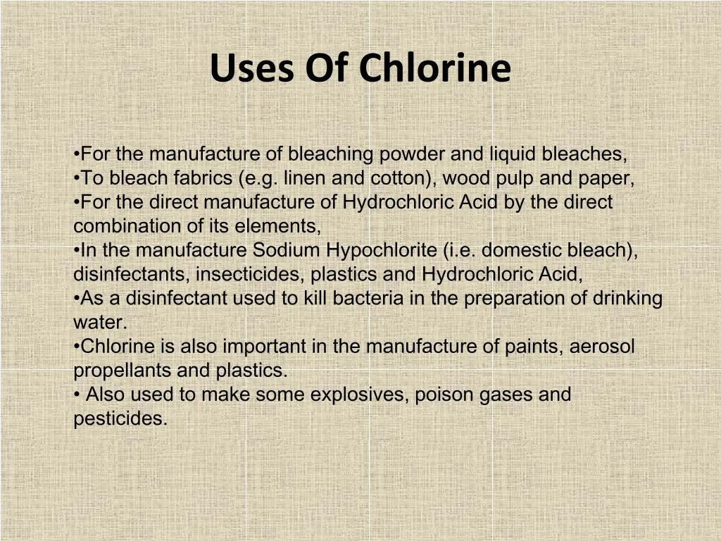 uses of chlorine