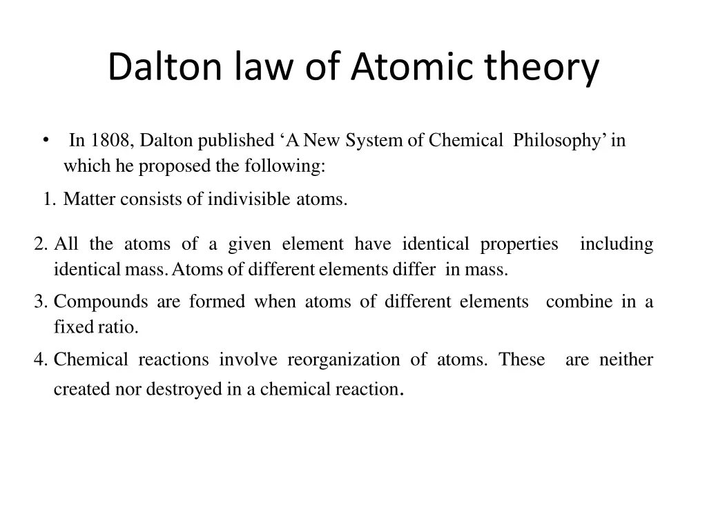 dalton law of atomic theory