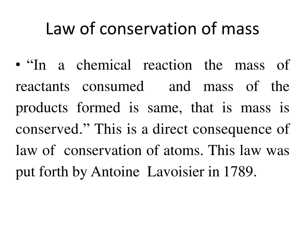 law of conservation of mass