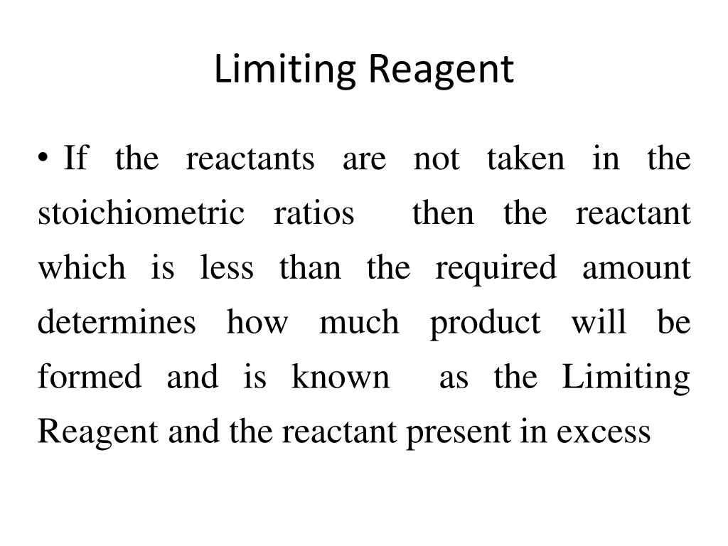 limiting reagent