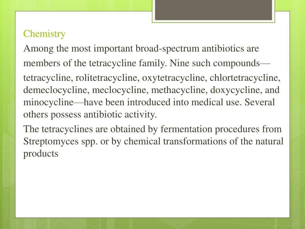 chemistry among the most important broad spectrum